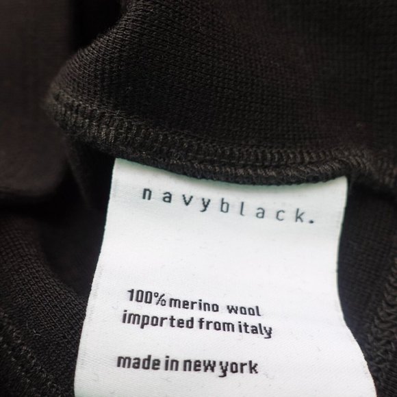 Cropped Top Women Size Medium Black Wool Knit Merino Pullover Navyblack USA $189 - Picture 7 of 8